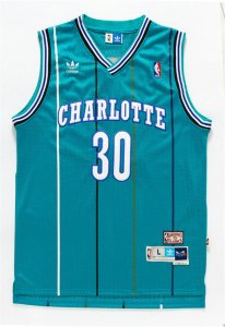 Maillot De Basket Charlotte Hornets Dell Curry 30 Engrener Retro Vert